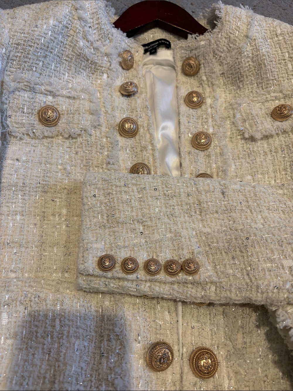 Generation Love Karson Cream Tweed Button-Front Jacket - Picture 3 of 5